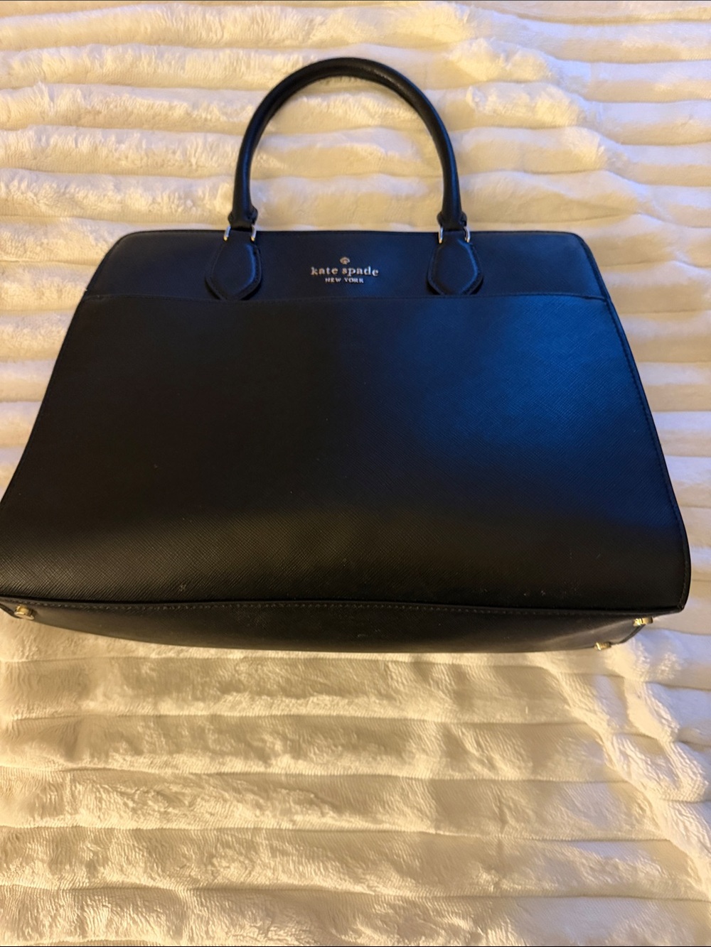 kate spade Black Saffiano Leather Structured Top-Handle Briefcase
